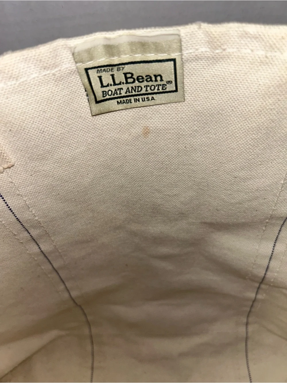 Vintage L.L. Bean Boat and Tote Natural Canvas Black Made USA Tote Shoulder Bag